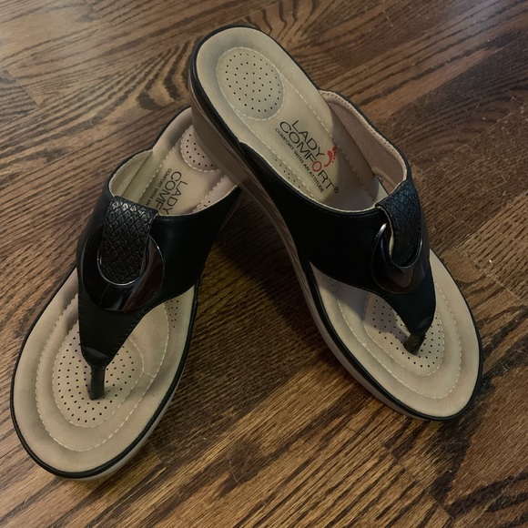 Lady Comfort Wedge Sandals - Picture 1 of 5